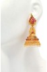Alankruthi Royal Tradional Antique Golden Stone Studded Handmade Spinel Copper Jhumki Earring